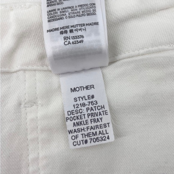 MOTHER Patch Pocket‎ Private Ankle Fray Jeans in Fairest of Them All Size 33 - Picture 9 of 11